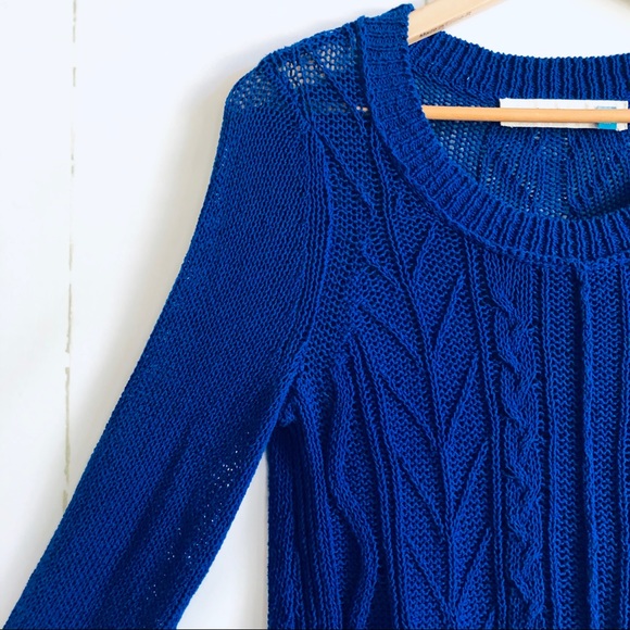 Sparrow | Anthropologie Blue Howth Cotton Sweater - Picture 3 of 6